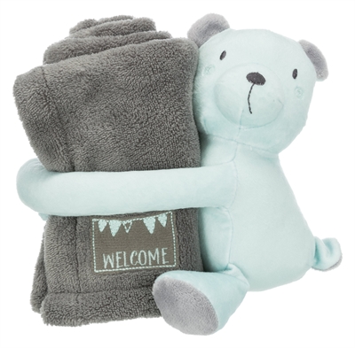 Trixie Junior Speelset Deken 75cm En Beer Grijs / Mintgroen