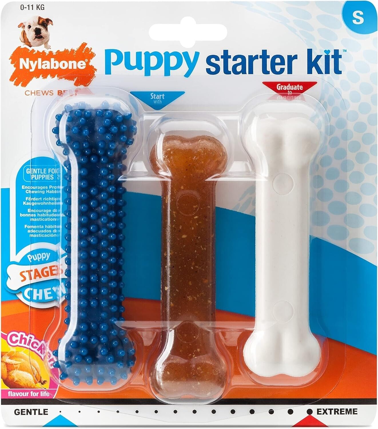 Nylabone puppy been starter kit kipsmaak S-2