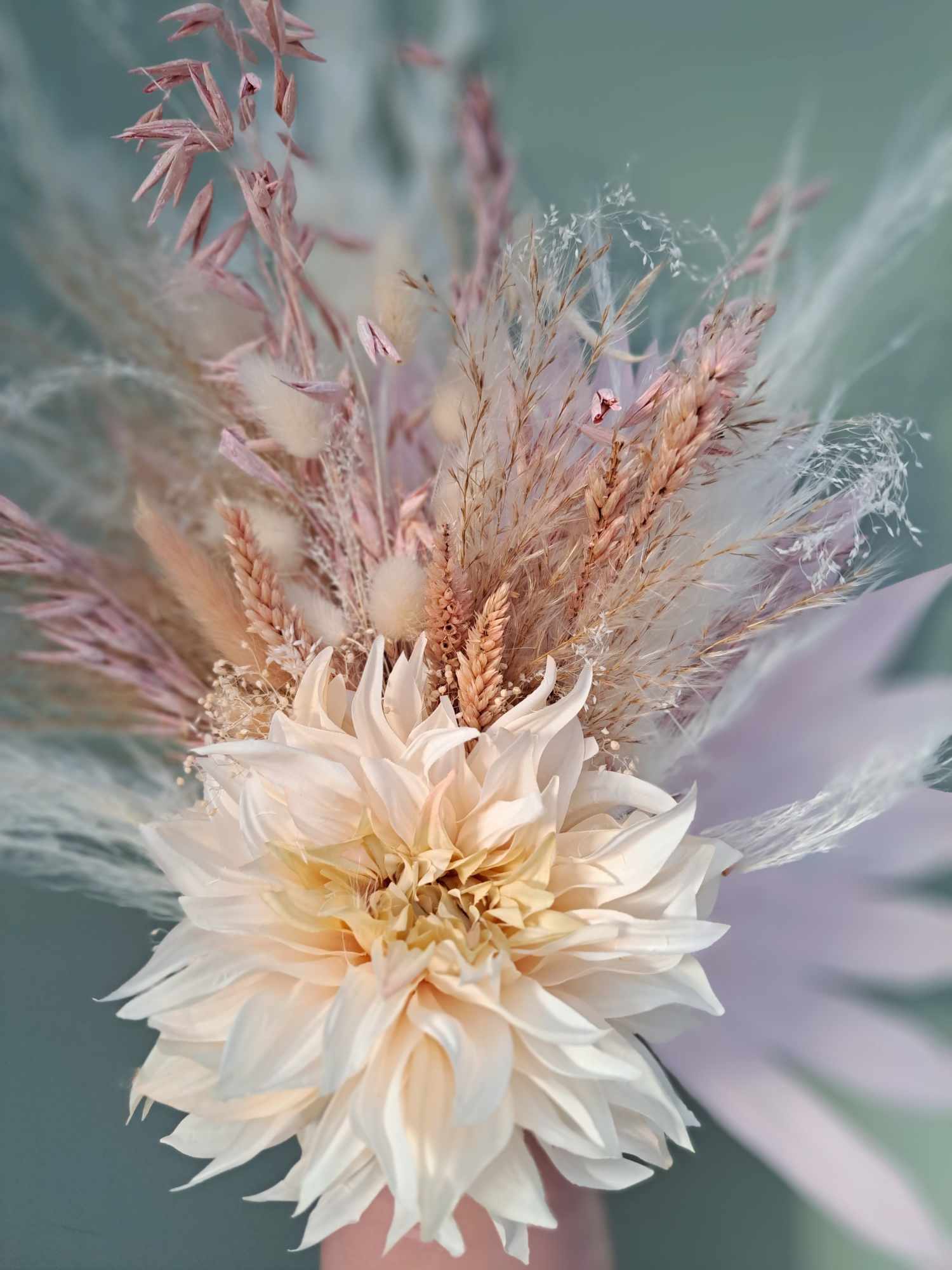 Droogbloemen met vaas 