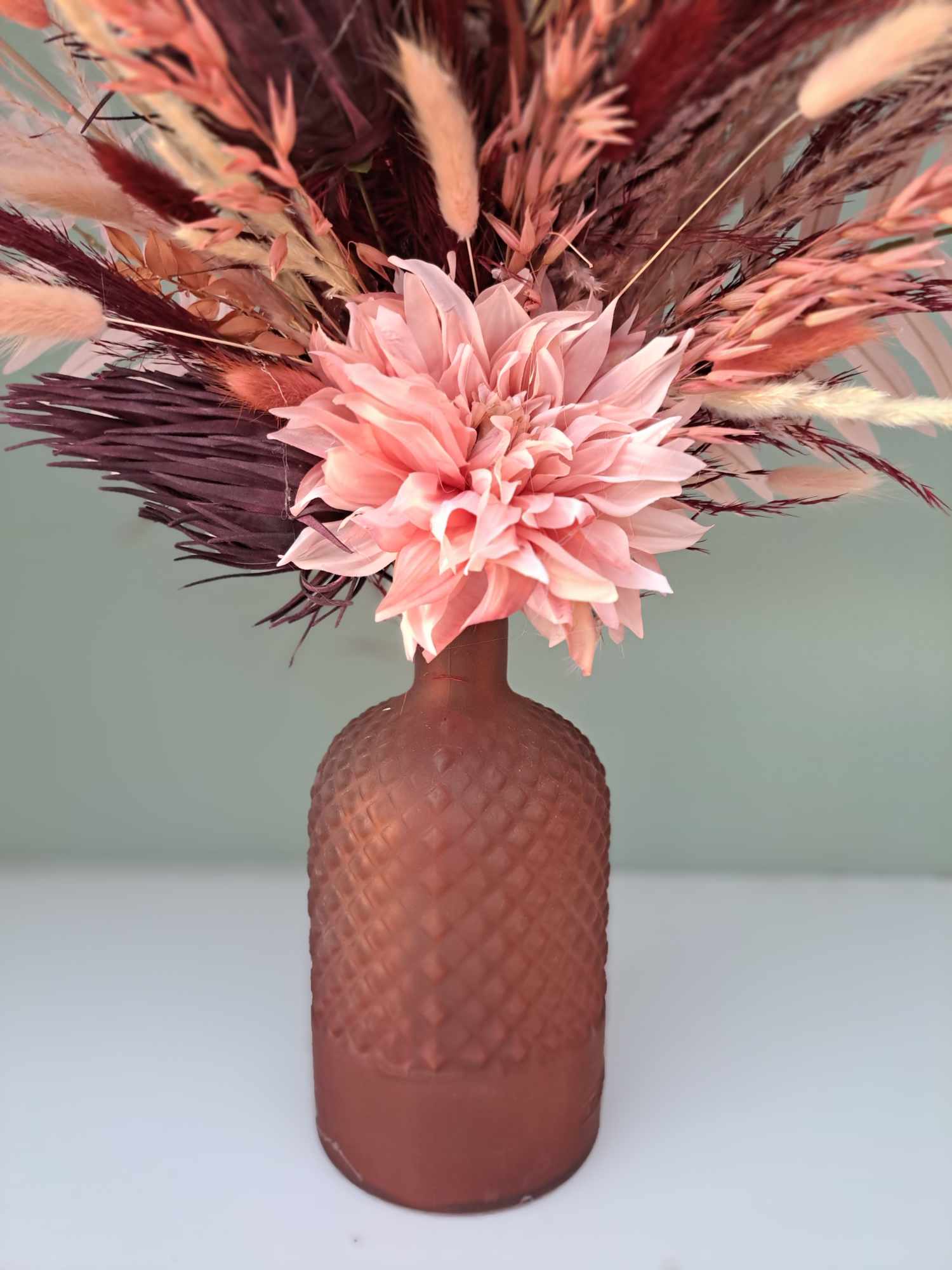 Boeket droogbloemen incl. vaas 
