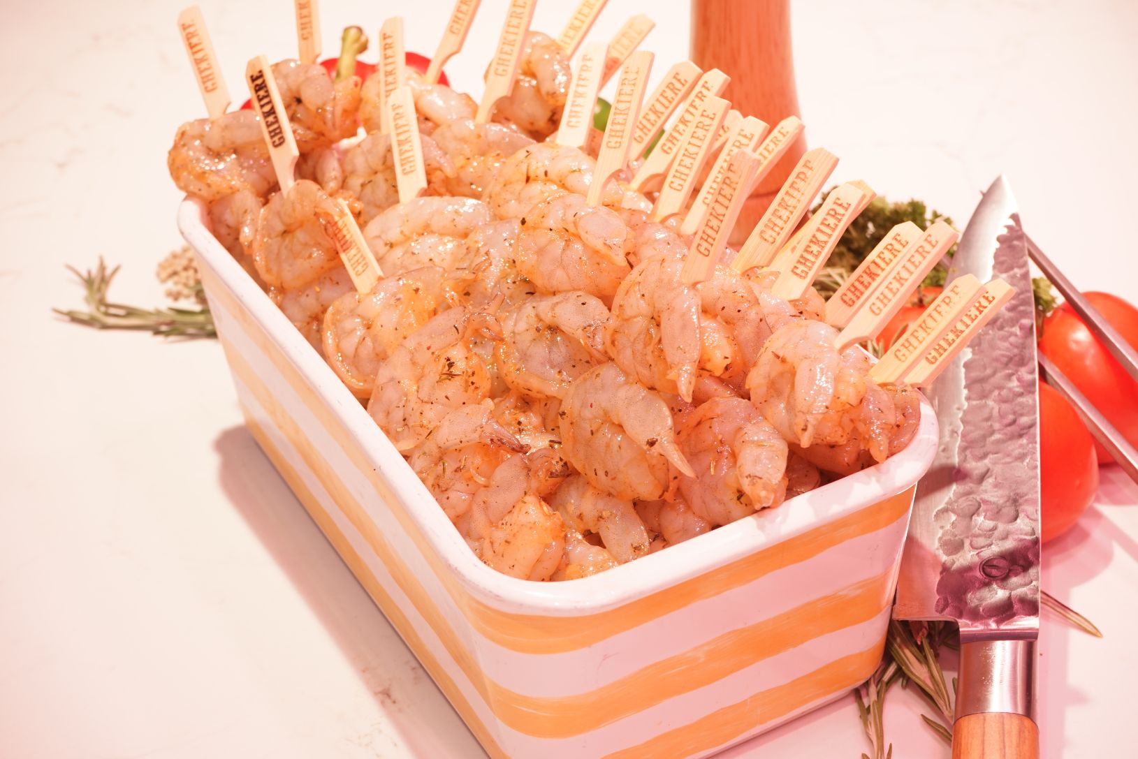 Scampi brochette